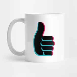 TikTok like thumbs up emoji smiley Black Mug